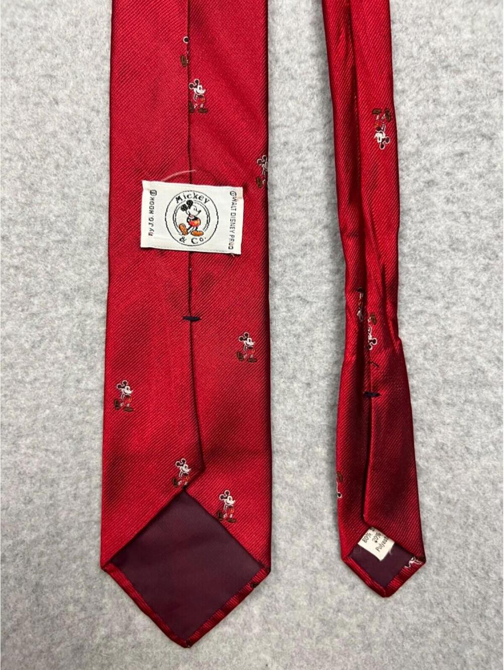 Vintage J.G Hook Red Classic Mickey Mouse Disney Mens Silk Blend Neck Tie